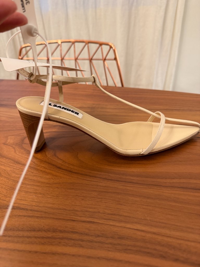Nwt Jil Sander 65mm Tripon Leather T-Bar Sandals (36it, Cream) - New With Tags — image 5 of 8